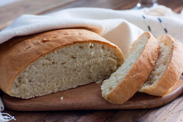 Rice flour bread in the oven