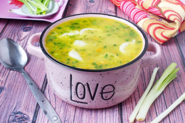 Soup with dumplings and potatoes