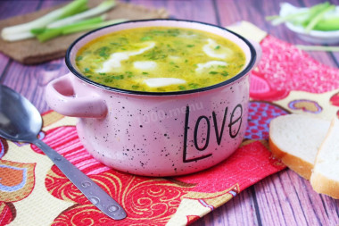 Soup with dumplings and potatoes