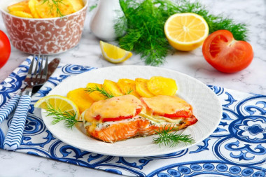 Fillet of fish baked in the oven