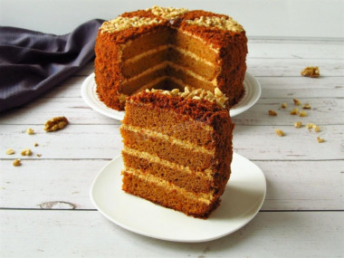 Homemade caramel cake