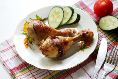 Baked chicken legs in foil in the oven