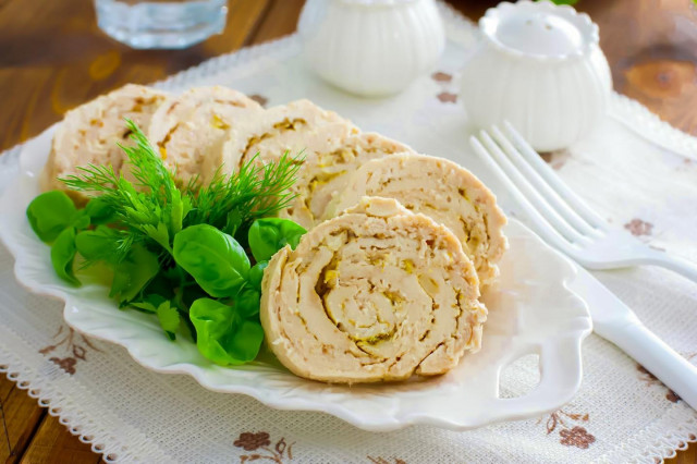 Chicken roll in the oven in foil