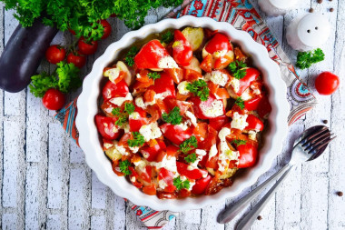 Baked meat with vegetables in the oven