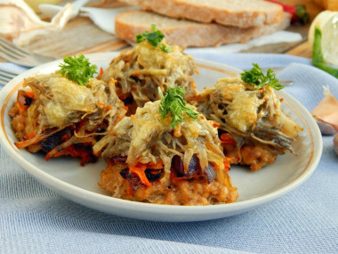 Minced meat stacks in the oven