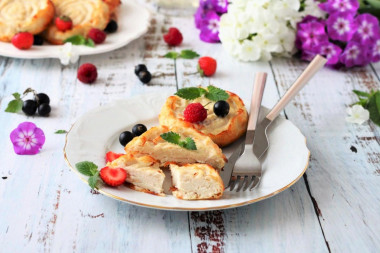 Cheesecakes in the oven made of cottage cheese with flour