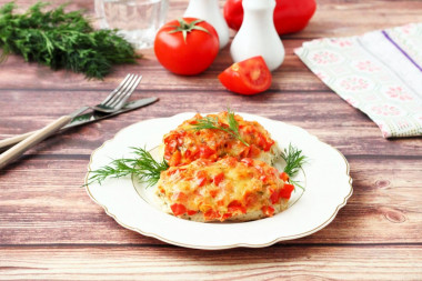 Chicken fillet with vegetables baked in the oven