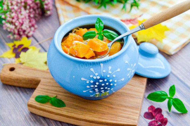 Pumpkin in a pot in the oven