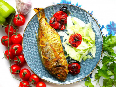 Dorada fish baked in the oven is delicious