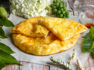 Khachapuri with cheese on kefir in the oven