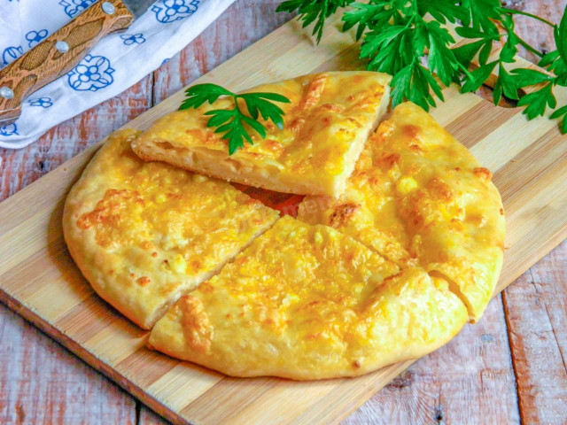 Khachapuri with cheese on kefir in the oven