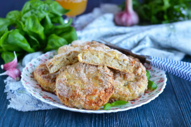 Pollock fish cutlets in the oven