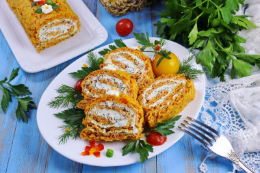 Carrot snack roll with cheese