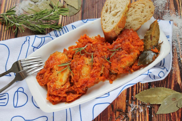 Fish with marinade in the oven