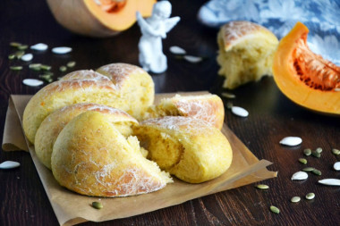 Pumpkin bread in the oven