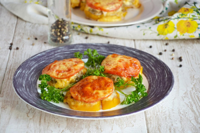 Cutlets Swallow's nest in the oven