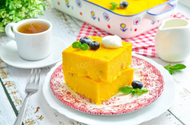 Pumpkin casserole in the oven