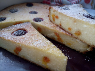 Manno curd casserole in the oven