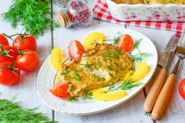 Turkey chops in the oven with cheese