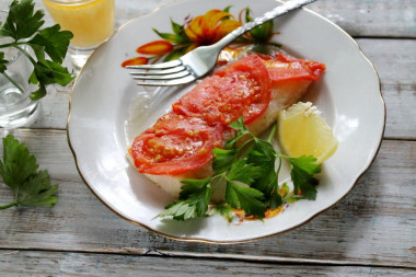 Halibut in the oven in foil