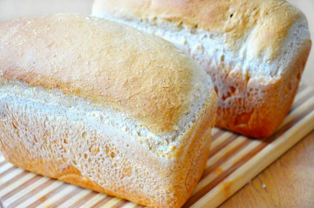 Homemade bread with bran in the oven