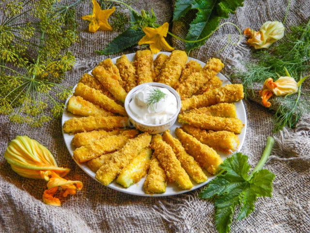 Zucchini slices in the oven