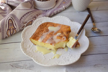 Cottage cheese casserole with condensed milk in the oven