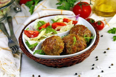 Beef and pork cutlets in the oven