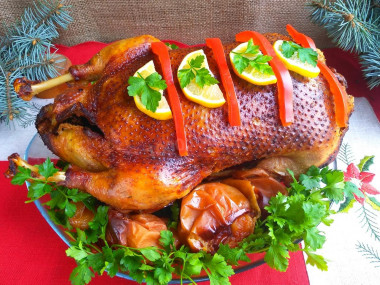 Goose in the oven whole with a crispy crust