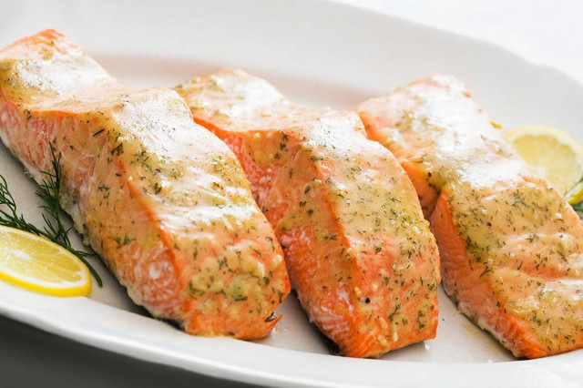 Juicy salmon in the oven