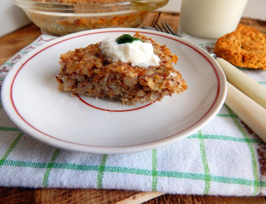 Buckwheat with cottage cheese in the oven