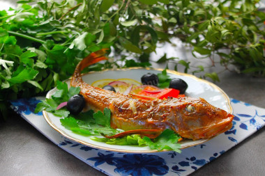 Rooster fish baked in the oven