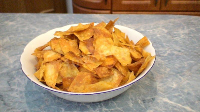 Lavash chips in the oven