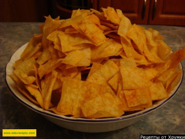 Lavash chips in the oven