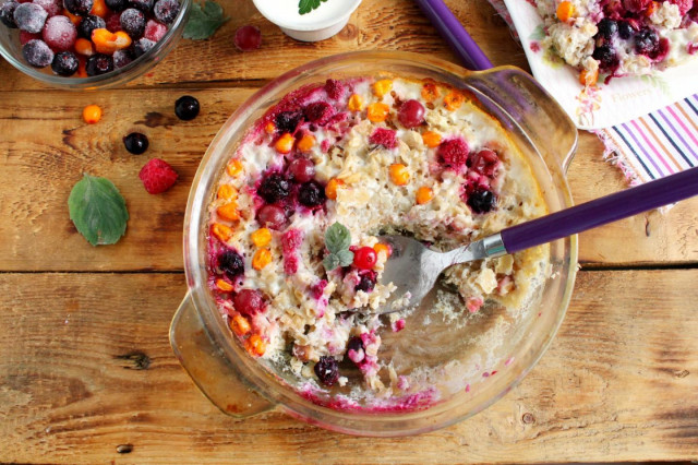 Oatmeal baked in the oven