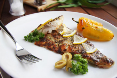 Walleye fillet in foil in oven