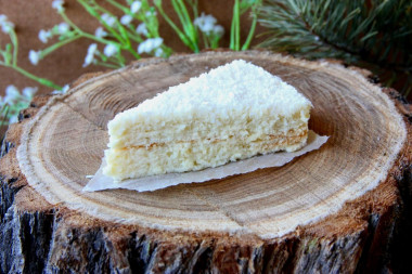 Cake with cream cheese cream and coconut chips