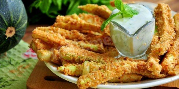 Crispy zucchini sticks in the oven