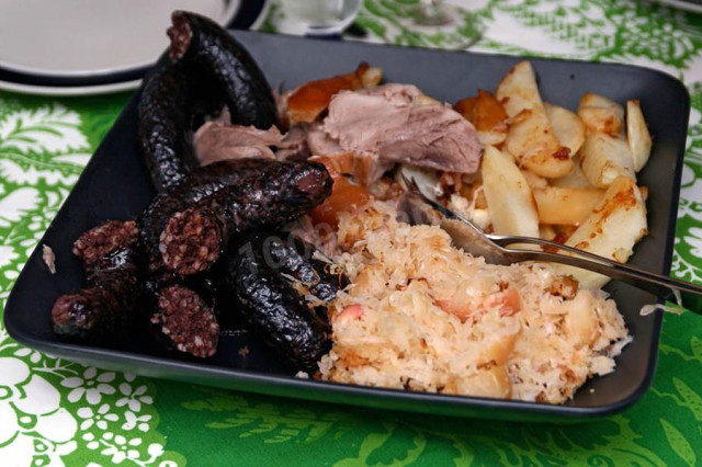 Black pudding in the oven