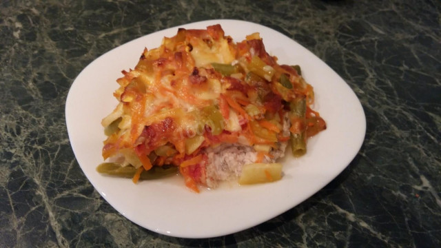 Chicken steak in the oven with vegetables