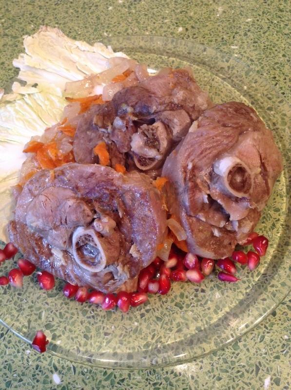 Turkey steak with a bone in the oven