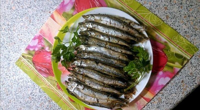 Capelin is in the oven.  Delicious and simple