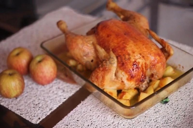 Stuffed cockerel in the oven New Year's