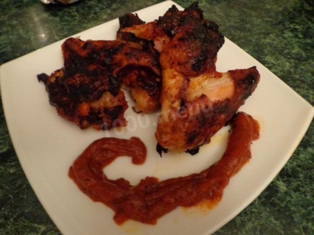 Chicken wings with garlic and ginger in the oven