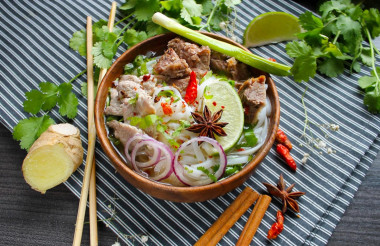 Classic Vietnamese pho bo soup