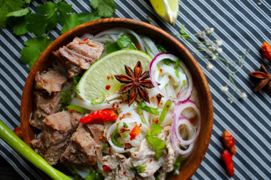 Classic Vietnamese pho bo soup