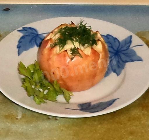 Stuffed chicken apples in the oven