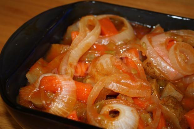 Lamb meat in the oven with potatoes