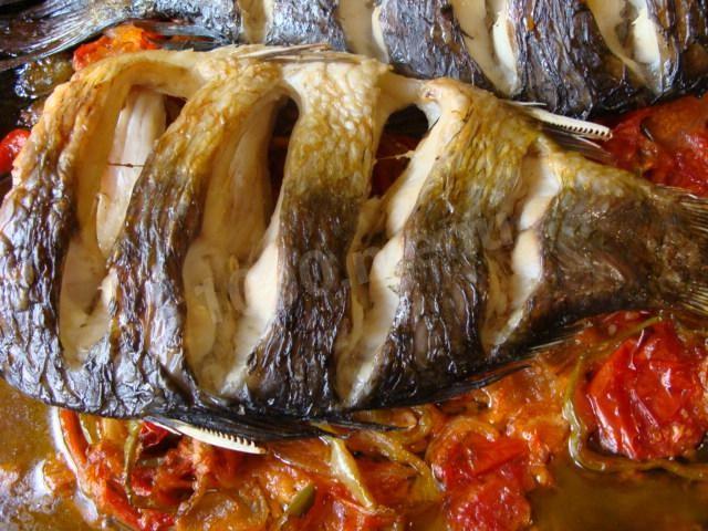 Fish baked in the oven