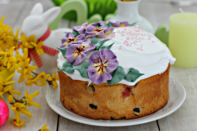 Air cake on custard dough